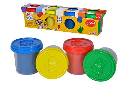 Simba Art and Fun Soft Dough, 4 Colors, 4 x Cups, Creative Modeling Clay, Ages 3+