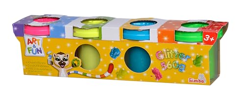 Simba Art & Fun Glitter Putty, 4 Colors, 4 x 140g Tins, Creative Soft Clay for Kids, Ages 3+