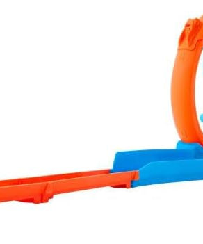 Hot Wheels Toy Car Track Set, Triple Loop Pack & 1:64 Scale Vehicle, Track-Building Components with 3 Loops, Speed Snap Tracks & Adapters, JDW39