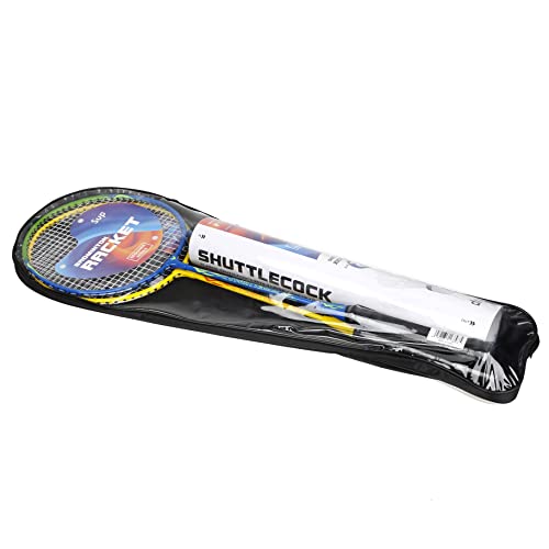 Supreme Iron Alloy Badminton Racket Combo Set 2 Pcs Rackets With 12 Pcs Shuttlecock