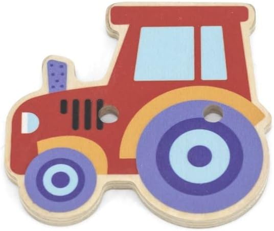 Viga Wooden Farm Lacing Game Set, Educational Wooden Threading Toy with 20 Lacing Plates, 3 Threads and 10 Pattern Cards, Fine Motor Skills Activity for Kids, Ages 2+