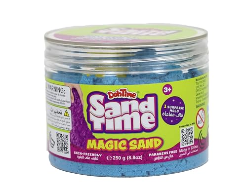 Magic Sand with Surprise Mold 250g, Moldable Sensory Play Sand in Vibrant Colors, Mixing Creating and Modeling Fun, Assorted