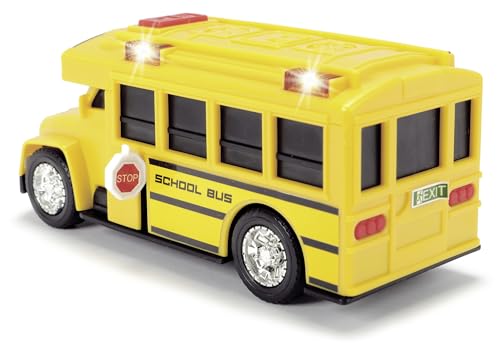 Dickie Toys Action Series School Bus with Lights and Sounds Free Wheel Toy Vehicle for Boys and Girls Ages 3 Years and Up