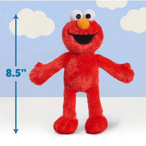 Just Play Sesame Street Friends 8-inch Elmo Sustainable Plush Stuffed Animal, Officially Licensed Kids Toys for Ages 18 Month, Gifts and Presents