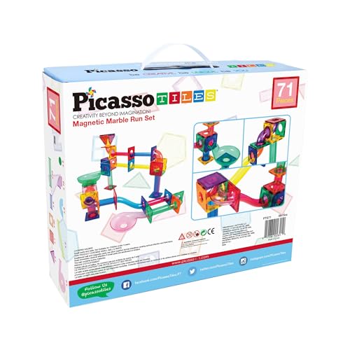 PicassoTiles Magnetic Marble Run 71pc