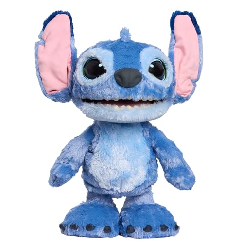 Just Play Disney Ultimate Stitch Interactive Plush Toy Live Action Lilo and Stitch Animated Talking Moving Plush for Kids Ages 3 Plus