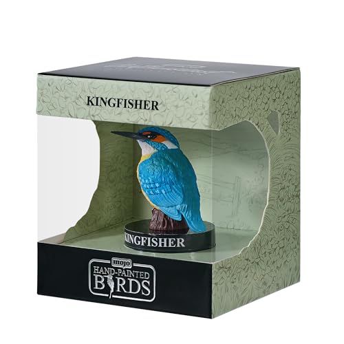 MOJO | Bird Enthusiast Collection Series 1, Hand-Painted Figurines, Wildlife Collectibles, Toys, Detailed Sculptures with QR Code for Fun Facts (Kingfisher)