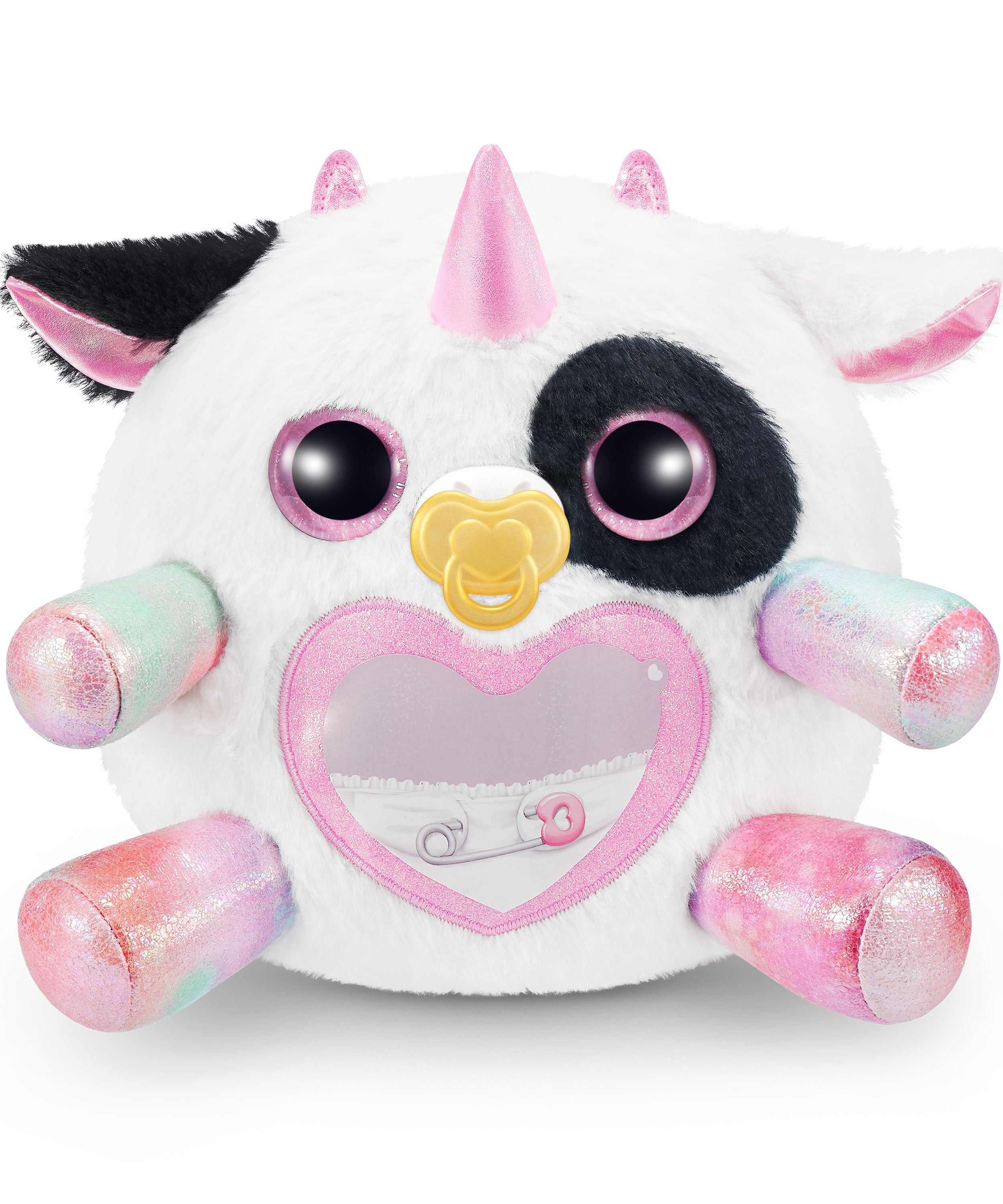 Rainbocorns Adopt-A-Corns Baby Plush Assorted Newborn Surprise Toy with 15+ Surprises, Diaper Egg, Pacifier & Adoption Certificate, Collect All 7 Cute Characters, Gift for Girls Ages 3+