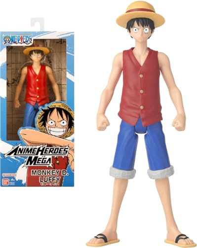 Bandai - Anime Heroes - One Piece - Mega Monkey D. Luffy, 17cm Action Figure, Highly Details Articulated Figurine, Collectible, 4 Years+