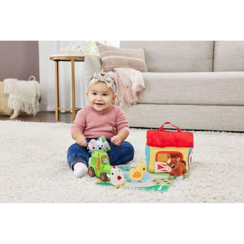 VTech Farmyard Animals Soft Play Set – Interactive Baby Toy with Plush Farm Animals, Tractor & Play Mat | Teaches Animal Sounds, Music & Imaginative Play | Portable Barn Storage