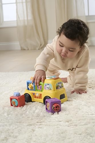 VTech Baby Pop-a-Block Truck, Interactive Learning Toy, Sensory Toy, Develops Motor Skills, Teaches Numbers, Shapes and Textures, Suitable for Ages 6, 9, 12 Months Plus, English Version
