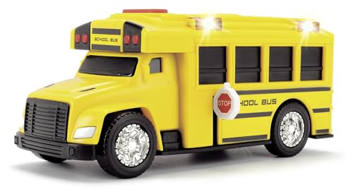 Dickie Toys Action Series School Bus with Lights and Sounds Free Wheel Toy Vehicle for Boys and Girls Ages 3 Years and Up