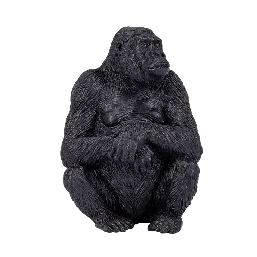 MOJO Gorilla Female Figurine, Hand-Painted Wildlife Toy, Realistic Collectible PVC Model, Educational Diorama Figure, Ages 3+