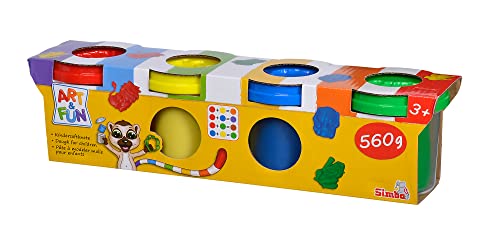 Simba Art and Fun Soft Dough, 4 Colors, 4 x Cups, Creative Modeling Clay, Ages 3+