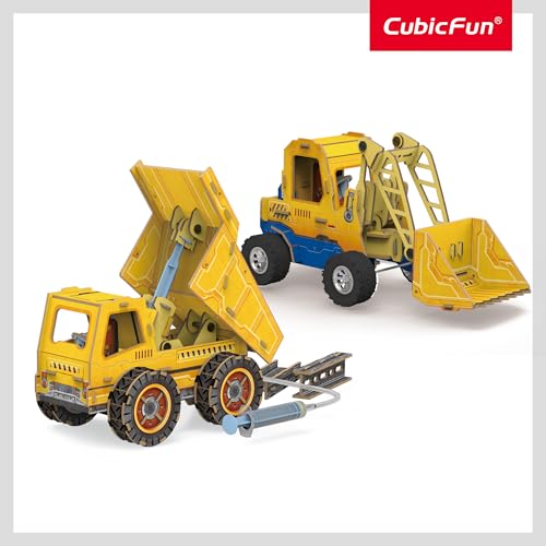 National Geographic Steer Loader and Dump Truck Construction Kit, Hydraulic Science Learning Toy, Educational STEM Activity for Kids