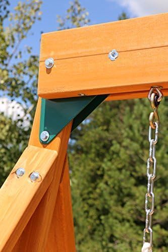 KidKraft Ainsley Outdoor Swing Set / Playset with High-Rail Wave Slide, Rock Wall, Upper-Level Clubhouse and Belt Swings, Multicolor Wooden Backyard Playset for Kids Ages 3 to 10