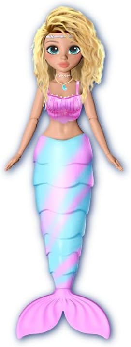 Mermaid Magic Doll 9-Inch Merlinda with Bendy Tail, Articulated Doll, With Color Changing Fin, Gift, Girl's Toys, Mermaid Dolls, Figures, Collectible, 3 Years+