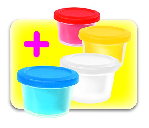 Simba Art and Fun Plastic Dough Ice Cream Set, Kids Modeling Dough Playset with 13 Accessories and 4 Dough Pots, Creative Pretend Play Toy for Ages 3 Years and Up