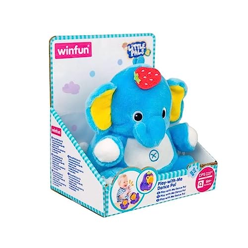 Winfun Play-with-Me Dance Pal Elephant Light-Up Musical Toy, Sound-Activated Dancing Plush with Music, Lights & Movement, Interactive Learning Toy for Toddlers 12+ Months