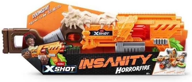 X-Shot Insanity Horrorfire DD Blaster - Action Aiming Game For Kids, Perfect Outdoor Activity For, Teen, Adult, Boys & Girls, Gift For Kids