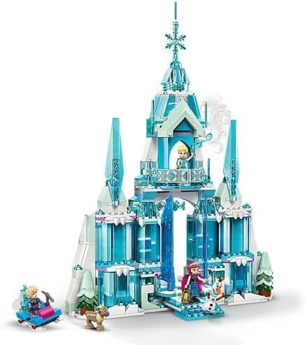 LEGO Disney Princess Frozen Elsa’s Ice Palace Building Toy Set 43244, Castle Playset with Elsa, Anna, Kristoff and Olaf Minidoll Figures, Creative Construction Gift for Kids, Girls and Boys Aged 6 Years+