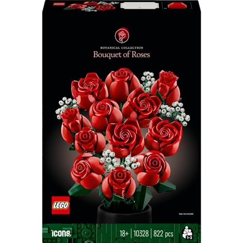 LEGO Icons Bouquet of Roses 10328 Building Blocks Toy Set Flowers Botanical Collection (822 Pieces)