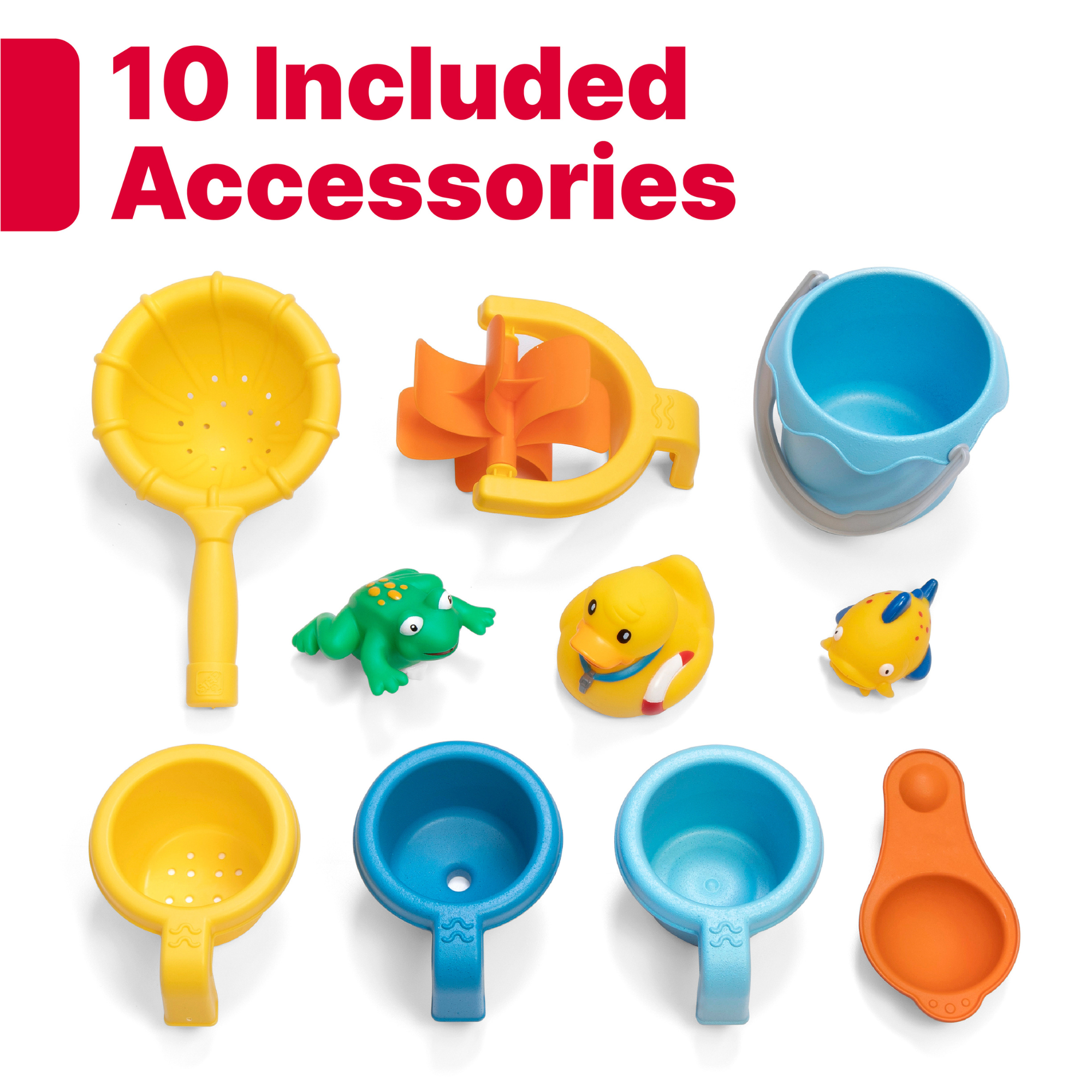 Step2 Rain Showers Splash Tub, Outdoor Water Table, Activity Toy with Double Sided Rain Shower Wall, 10 Piece Accessories Set, Backyard Activity Centre,  Suitable for Boys and Girls Aged 18m+