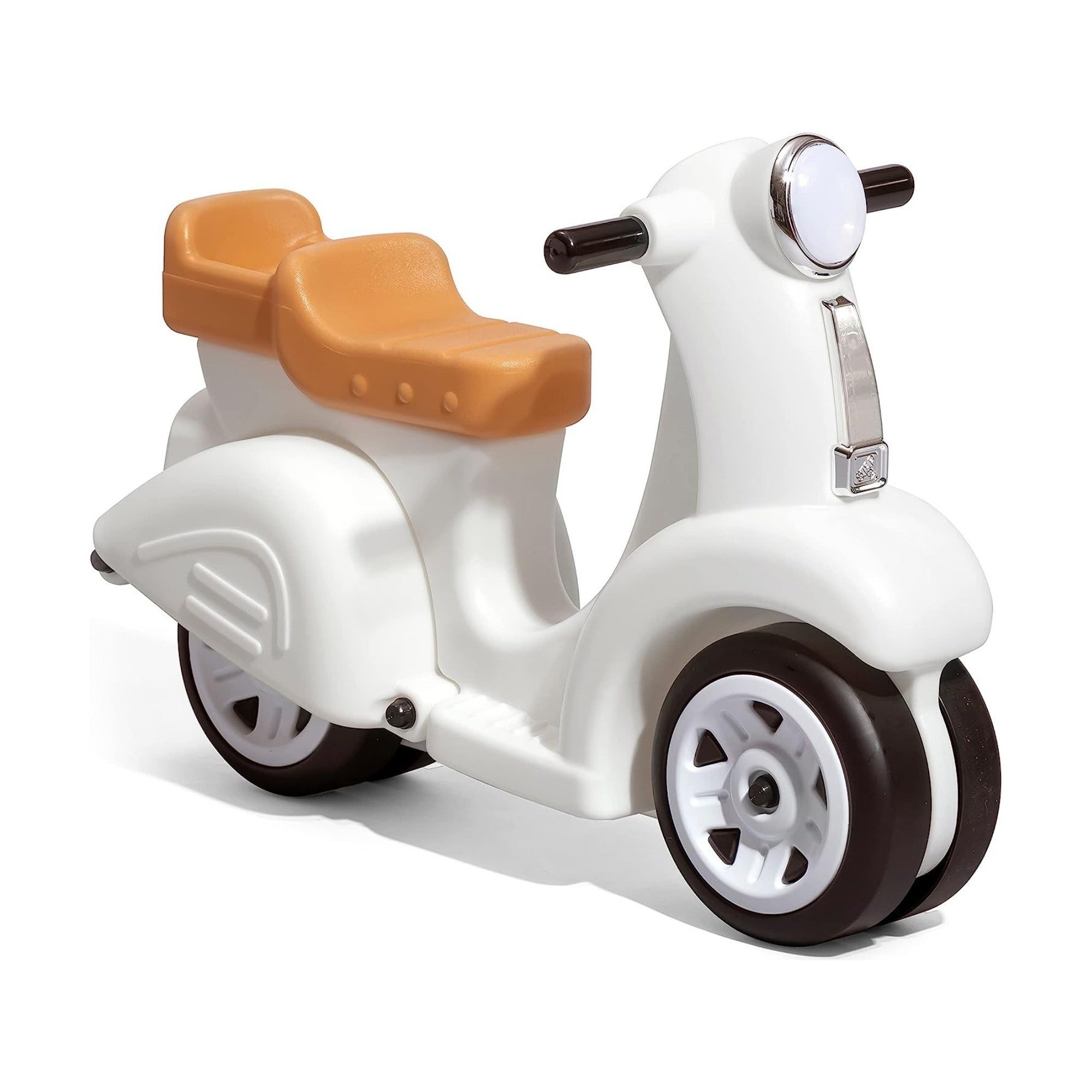 سكوتر ستيب 2 للأطفال، مقعد واحد، سهل التخزين، لعبة ركوب مع فتحة تخزين خلفية، مناسب للأطفال من الأولاد والبنات من سن 18 شهرًا فما فوق، لون أبيض