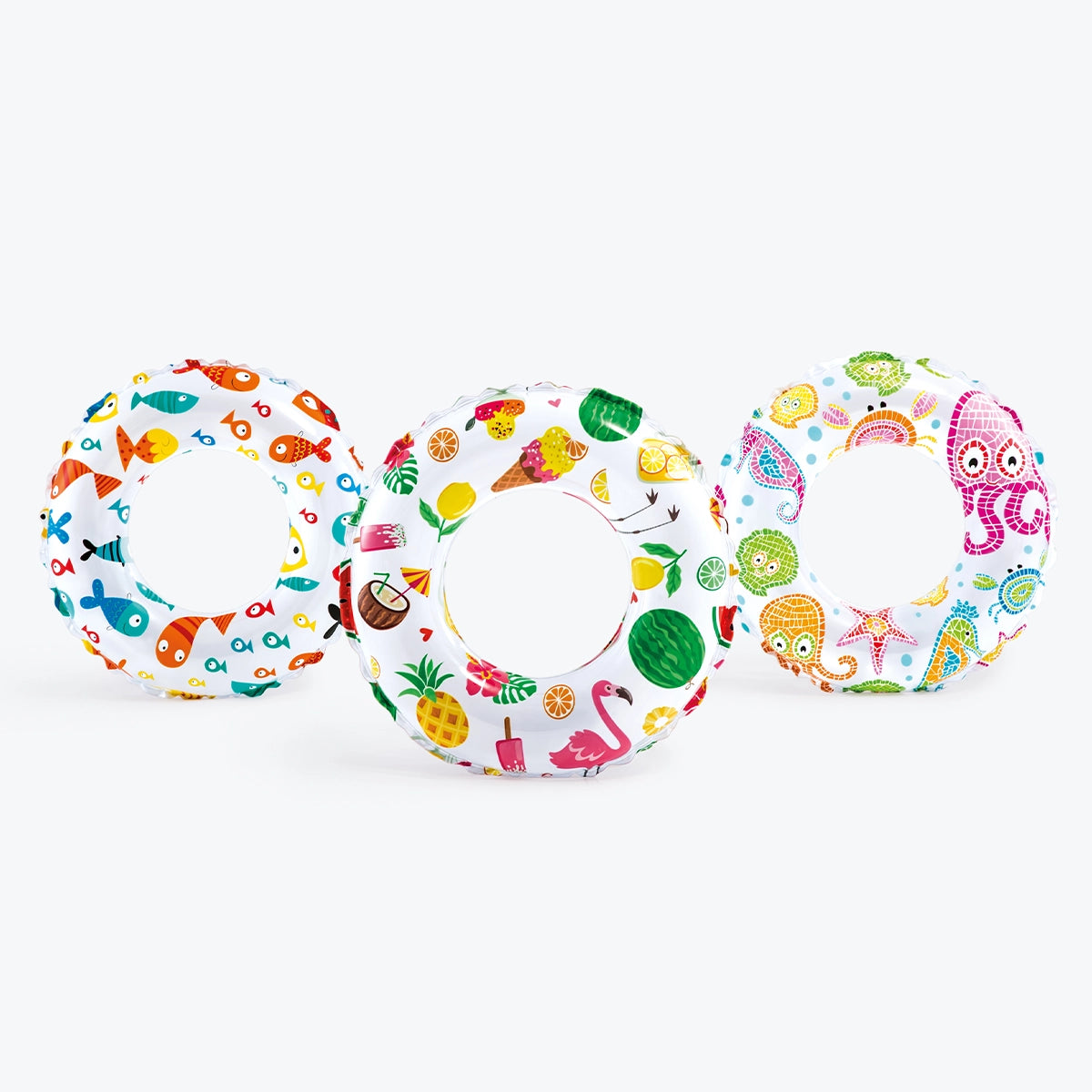 Intex Lively Print Swim Rings, Inflatable Pool & Water Float, 61 cm, Multi-Color