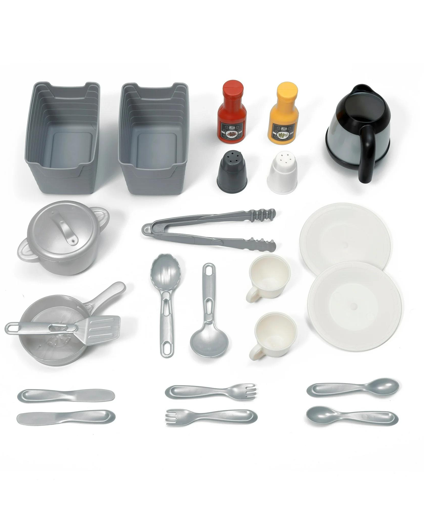 Step2 Gilded Gourmet Kitchen, Kitchen Playset with 25 Piece Accessories Including Pots and Pans, Folk and Spoon, Indoor and Outdoor Roleplay ToySuitable for Children both Boys and Girls Aged 2+