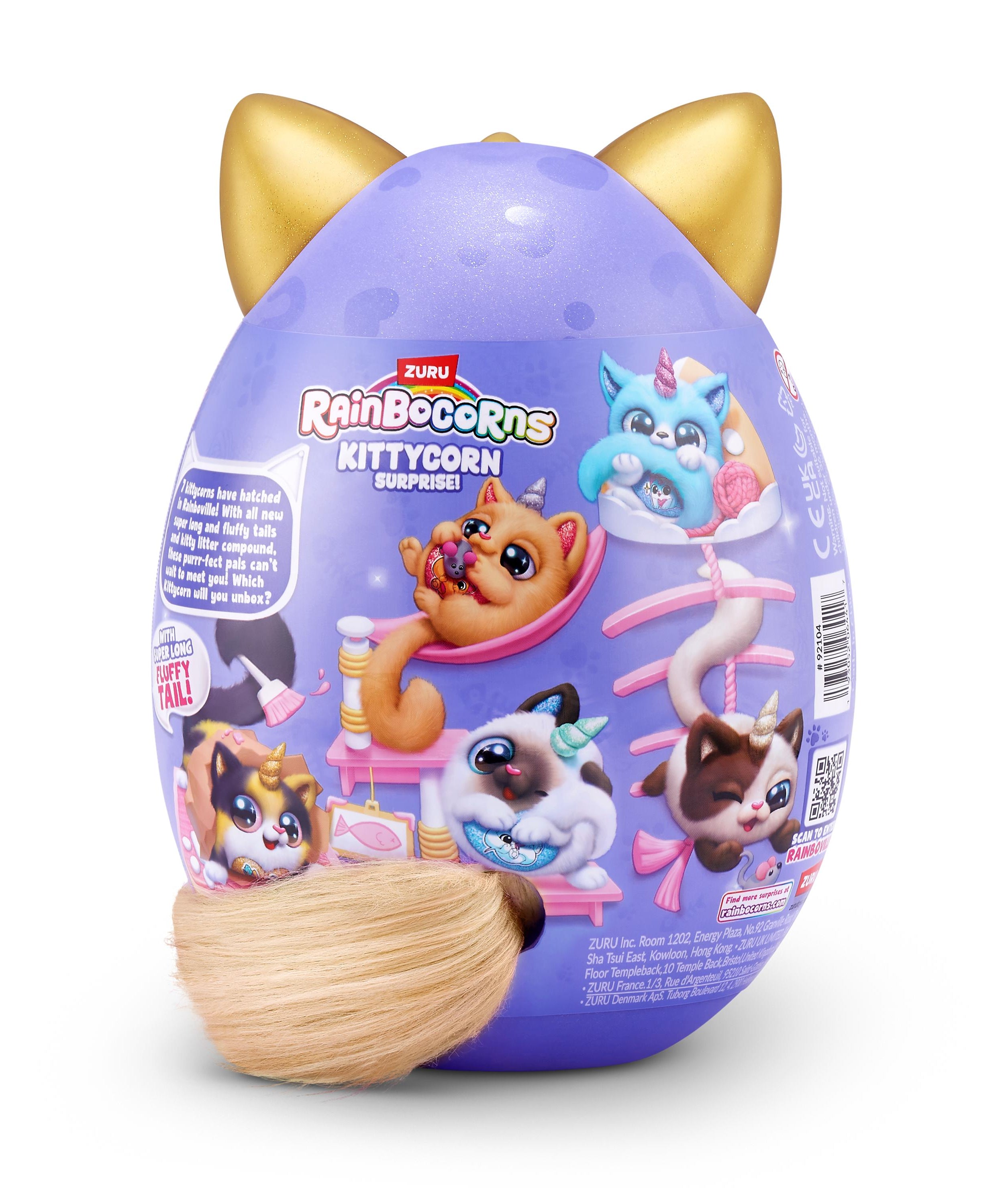Rainbocorns Kittycorn Surprise S9 Collectible Plush Toy Set, 10+ Magical Surprises, Soft Plush Kittens with Fluffy Tails, Interactive Play for Girls Age 3+