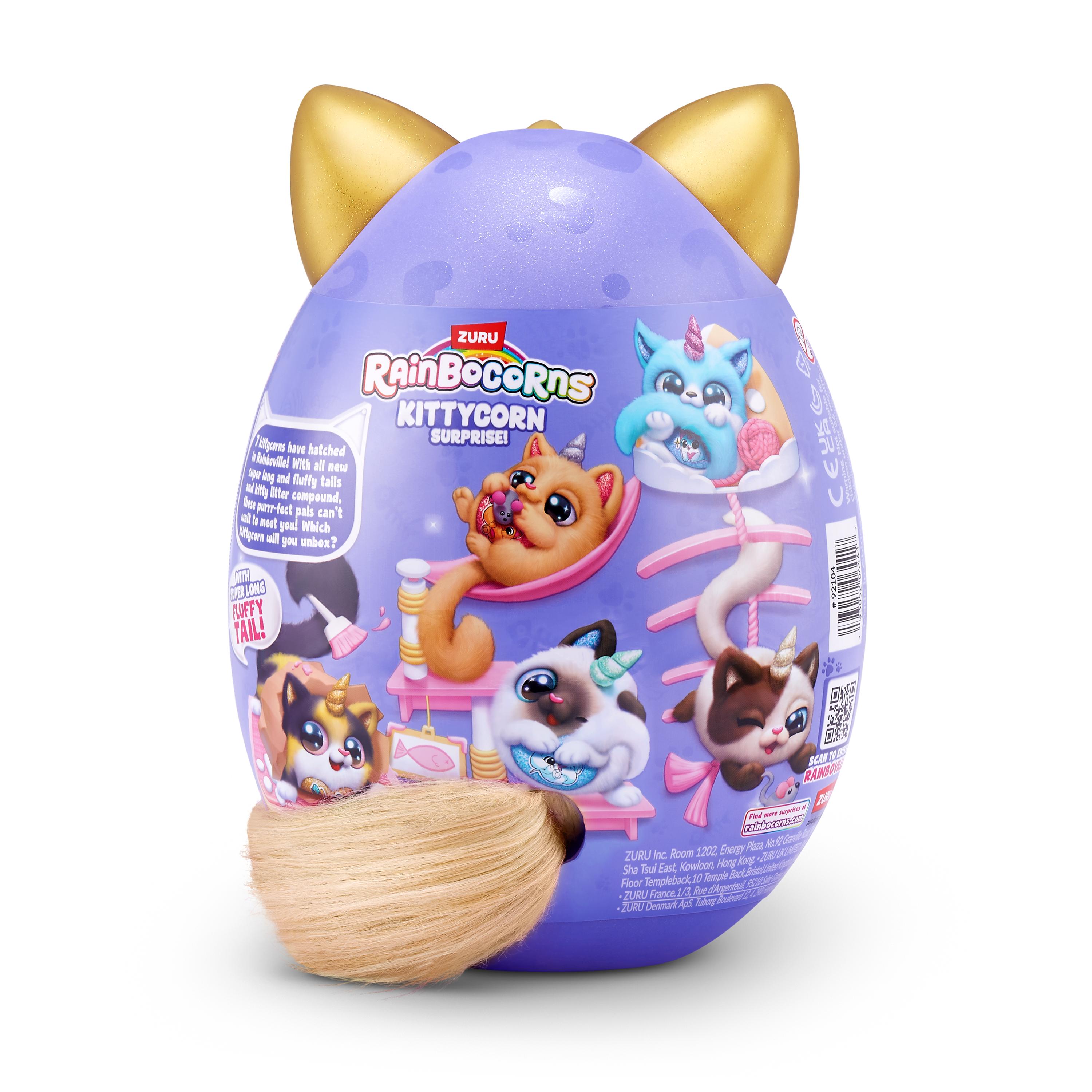 Rainbocorns Kittycorn Surprise S9 Collectible Plush Toy Set, 10+ Magical Surprises, Soft Plush Kittens with Fluffy Tails, Interactive Play for Girls Age 3+