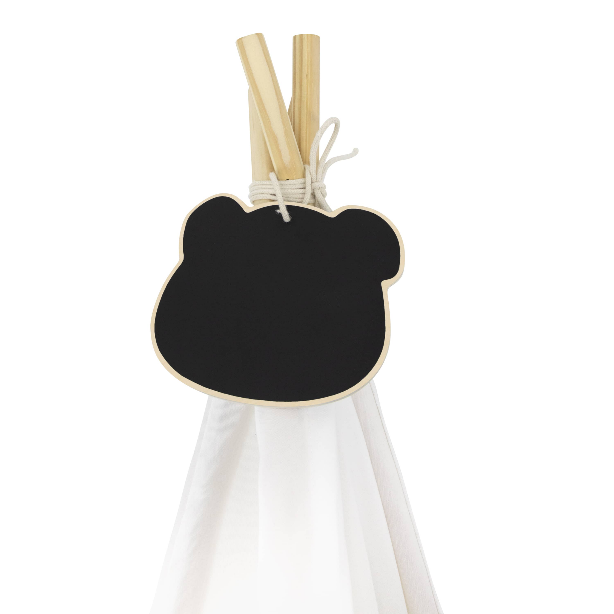 PolarB Teepee Tent for Kids, Cotton Canvas Indoor Playhouse with Wooden Poles and Blackboard, Easy Assembly, Ideal for Ages 3 and Up