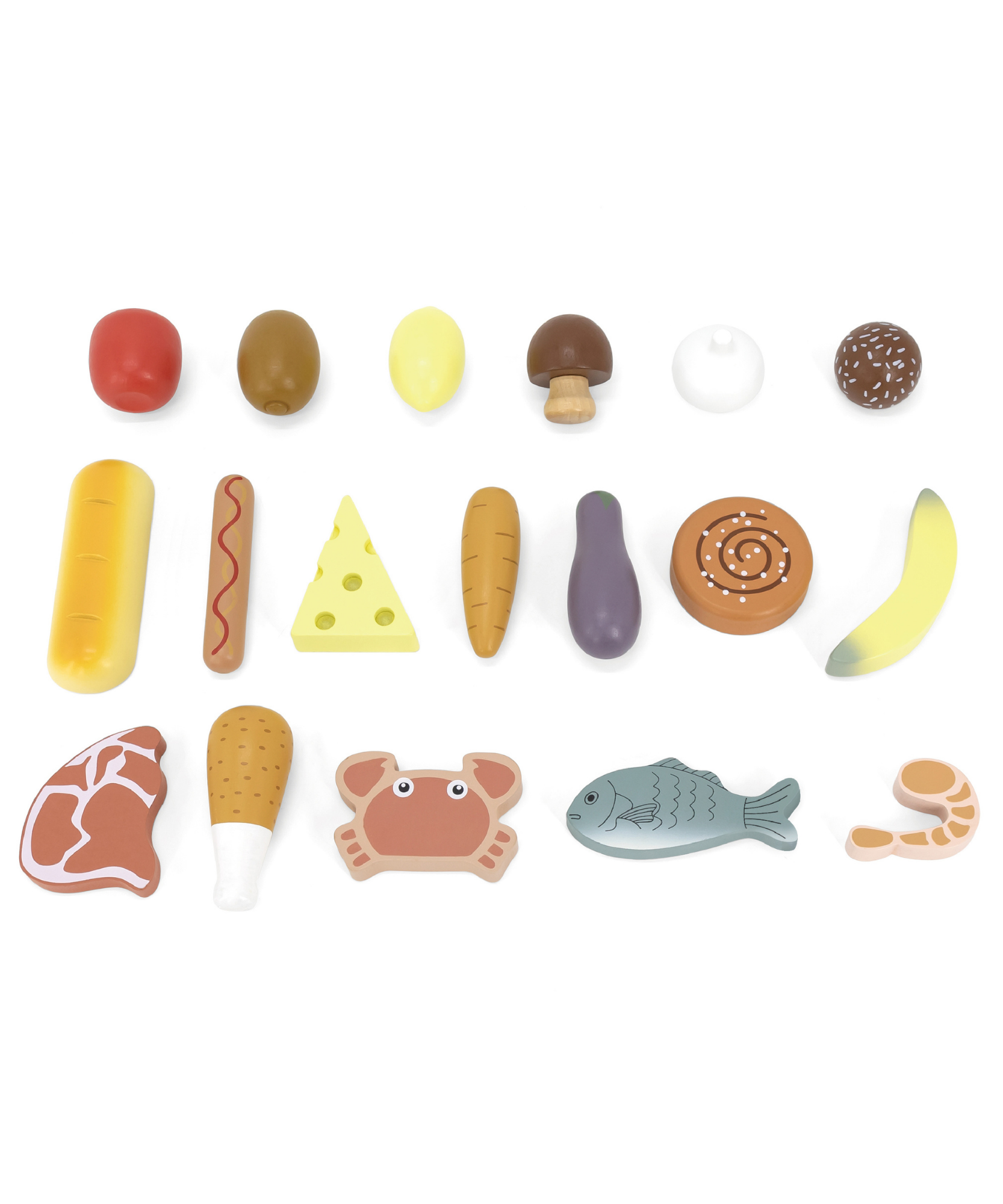 PolarB Wooden Market Stall for Kids, Includes 18 Play Food Accessories and Cash Register, Pretend Grocery Store with Bell, Blackboard and Display Shelves, Educational Toy for Ages 3 to 8