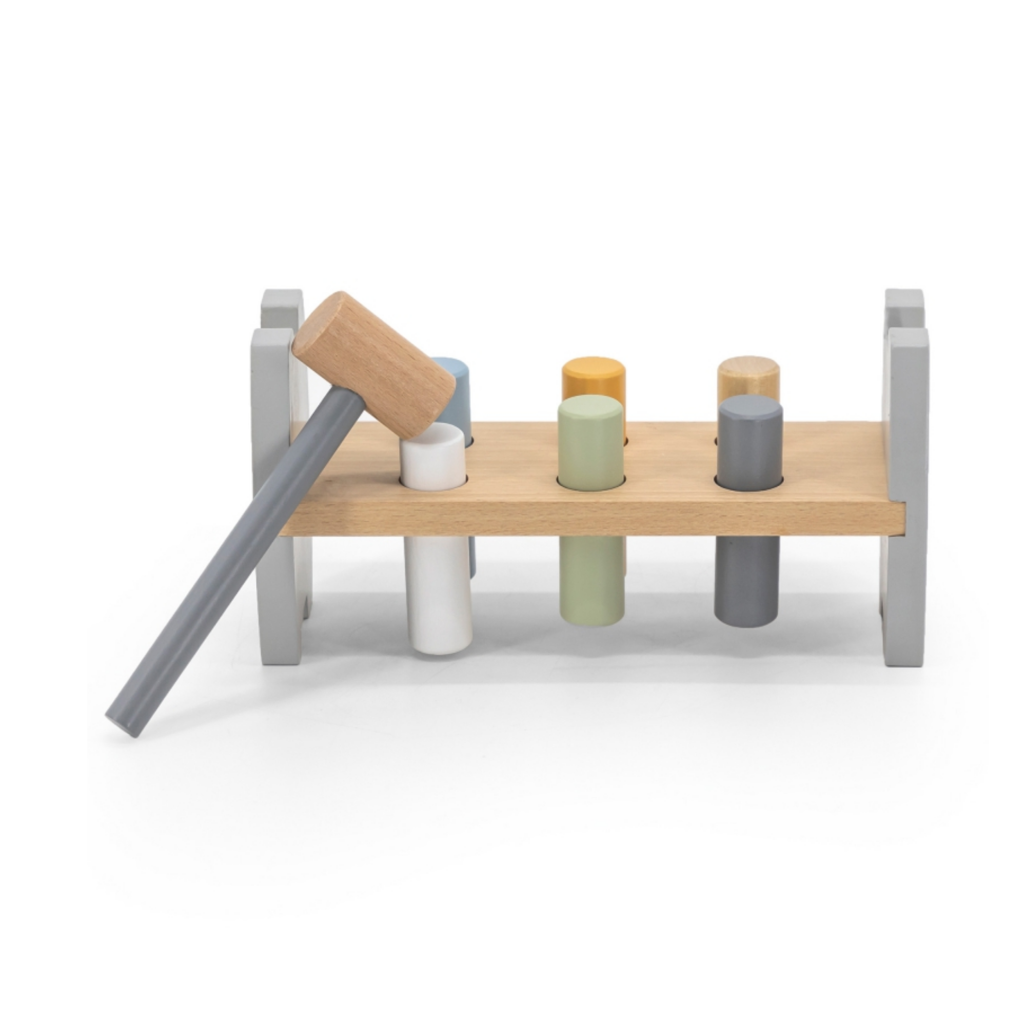 مجموعة PolarB الخشبية للتكديس والضرب بتصميم البطريق، تتضمن أداة تكديس البطريق ومقعد التكديس، لعبة تعليمية مستوحاة من مونتيسوري للأطفال الصغار من عمر سنة فما فوق