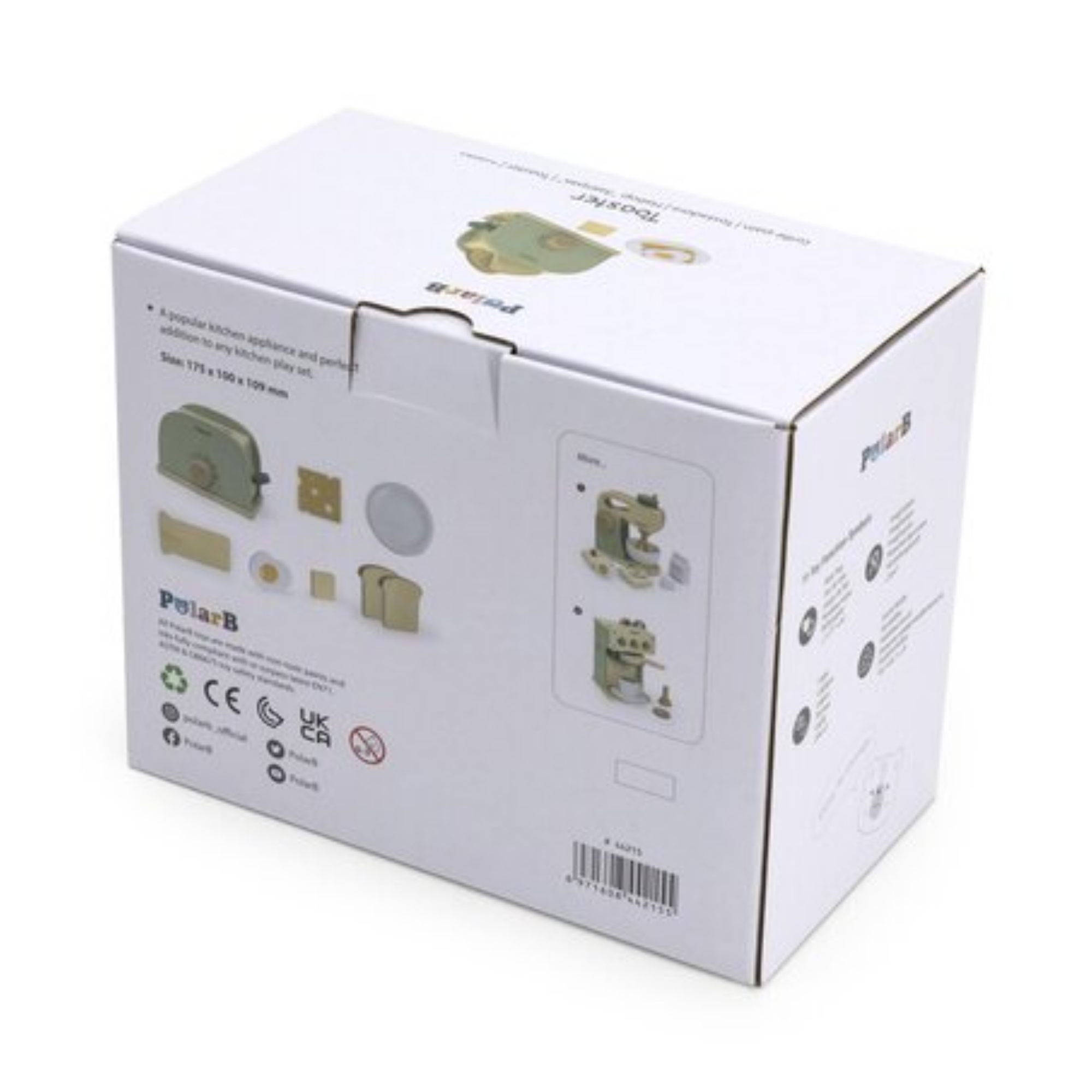 مجموعة محمصة الخبز الخشبية من بولار بي للأطفال، لعبة مطبخ تظاهرية مع خبز وبيض وجبن وزبدة وطبق، جهاز لعب الأدوار للأطفال من سن 3 سنوات فما فوق