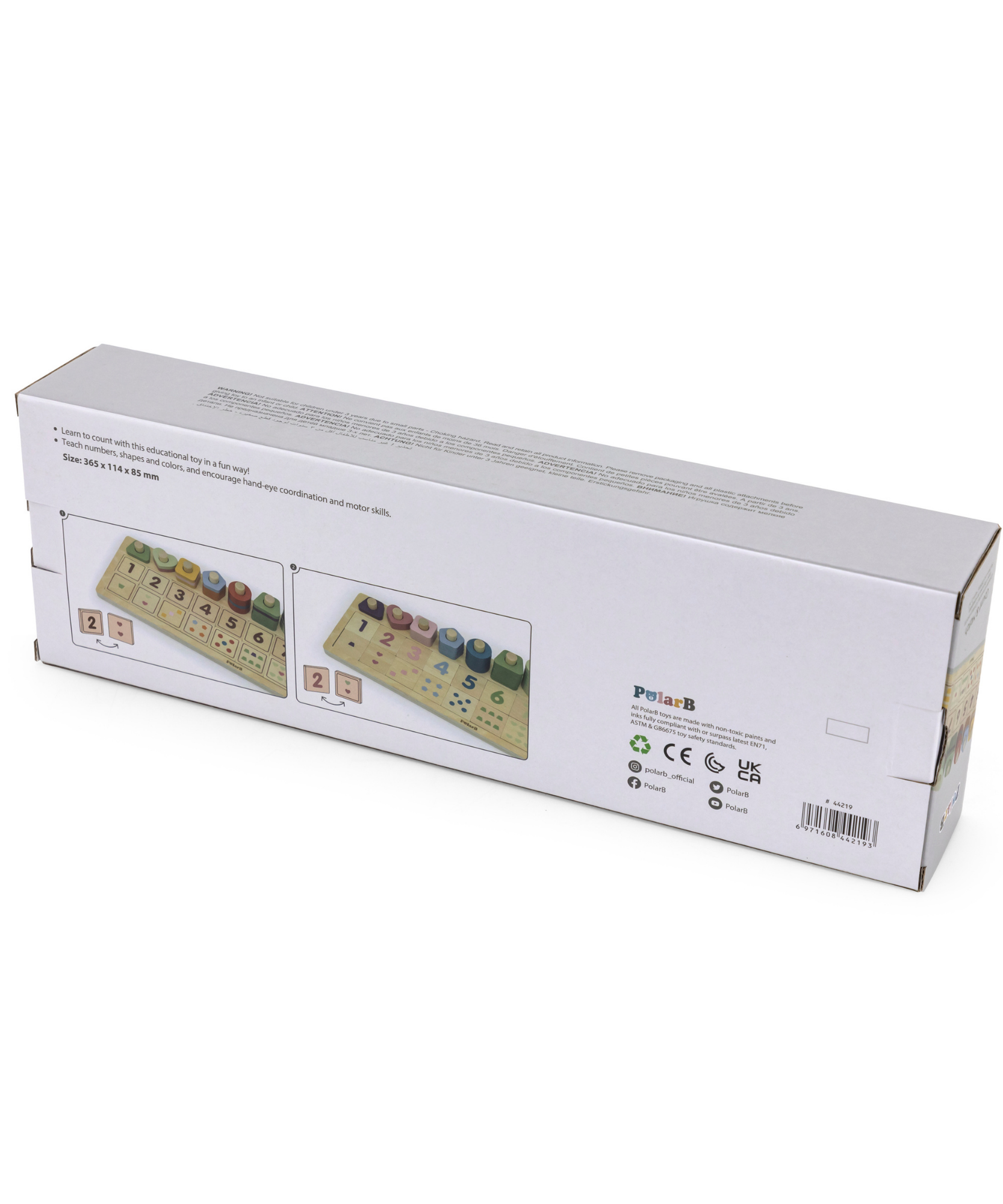 لعبة العد والمطابقة الخشبية التعليمية من PolarB، مجموعة مونتيسوري للرياضيات من 86 قطعة مع 55 حلقة ملونة و20 مكعبًا للأرقام، التعلم المبكر للأطفال الصغار ومرحلة ما قبل المدرسة من سن 3 سنوات فما فوق