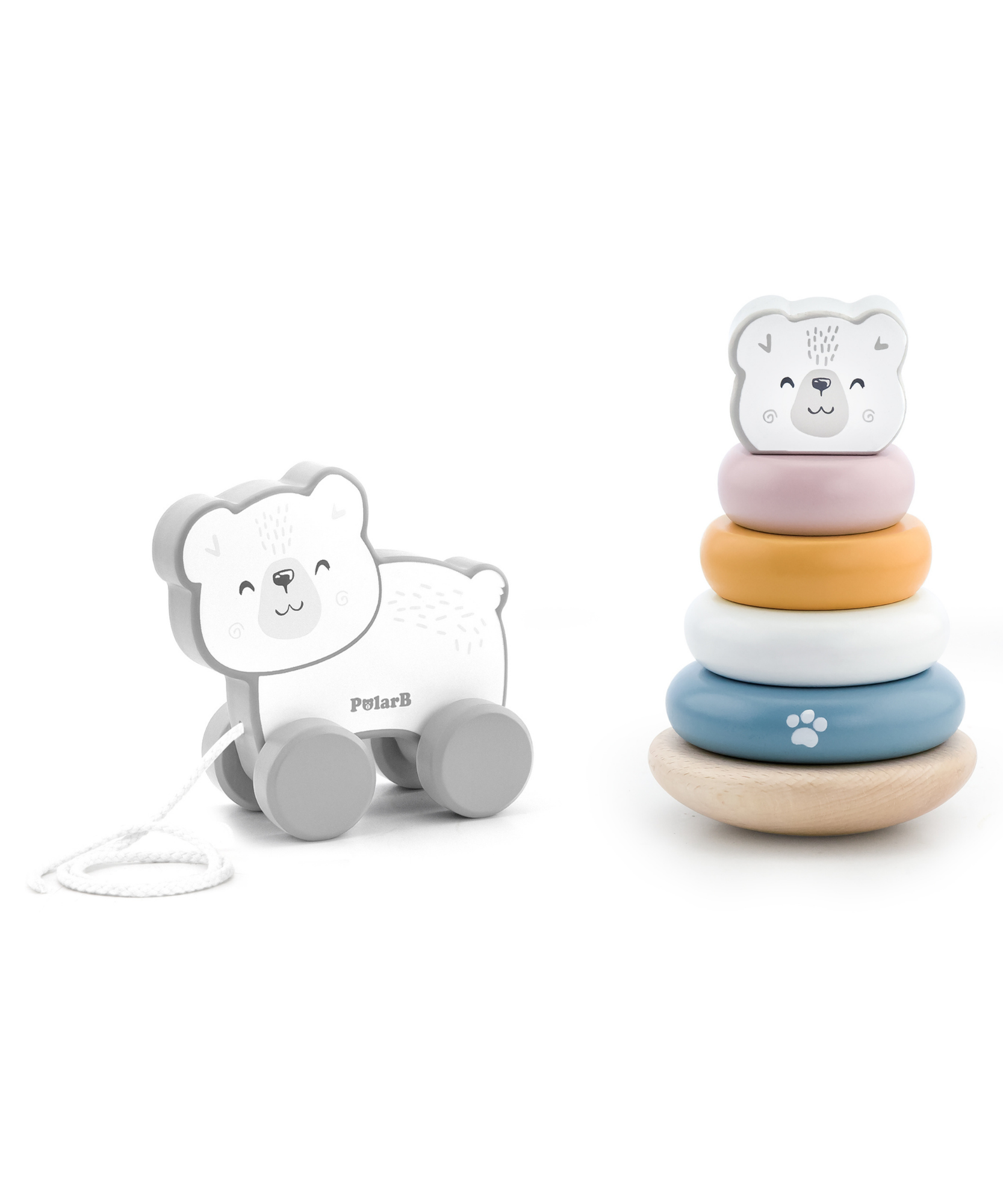 PolarB Colorful Wooden Tower Game with Dice, Family Stacking Game with 54 Beech Wood Blocks and 2 Dice, Educational Dexterity Game for Ages 3+