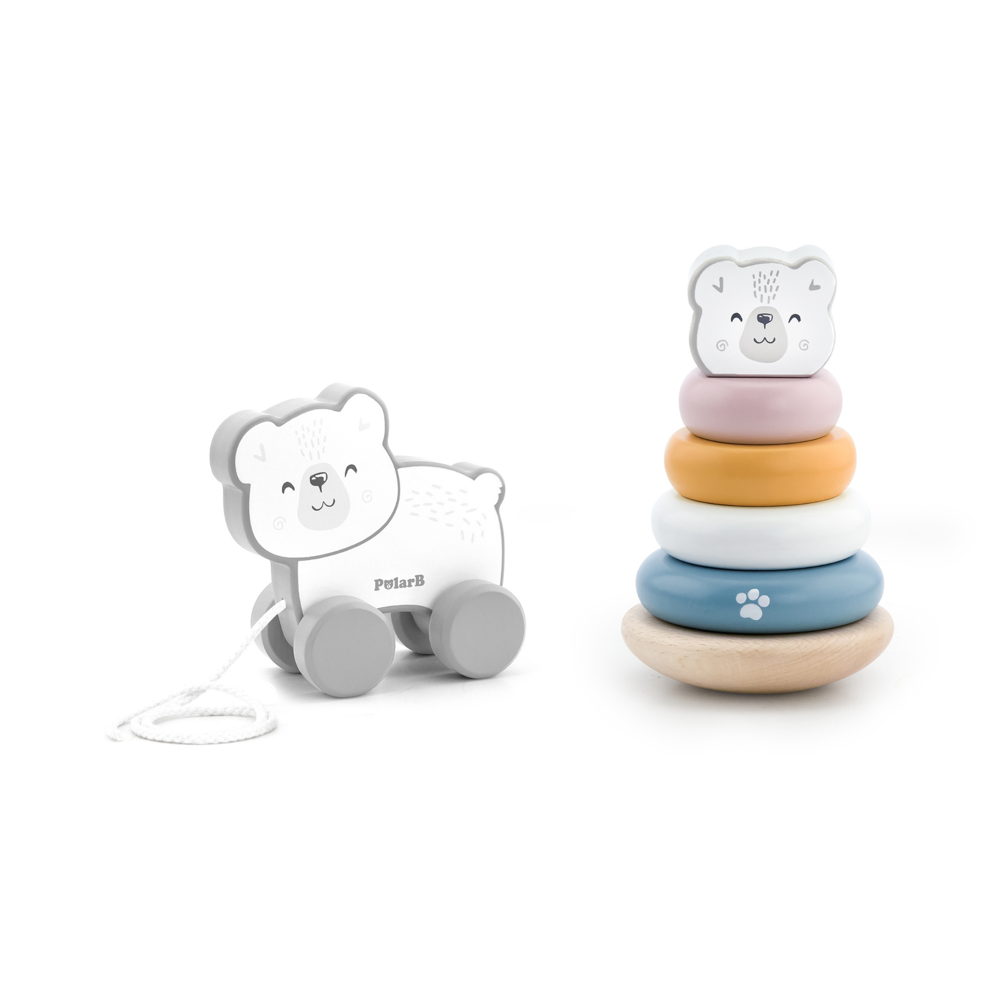 لعبة برج خشبي ملون من PolarB مع نرد، لعبة تكديس عائلية مع 54 قطعة من خشب الزان و2 نرد، لعبة تعليمية للمهارة للأعمار من 3 سنوات فما فوق