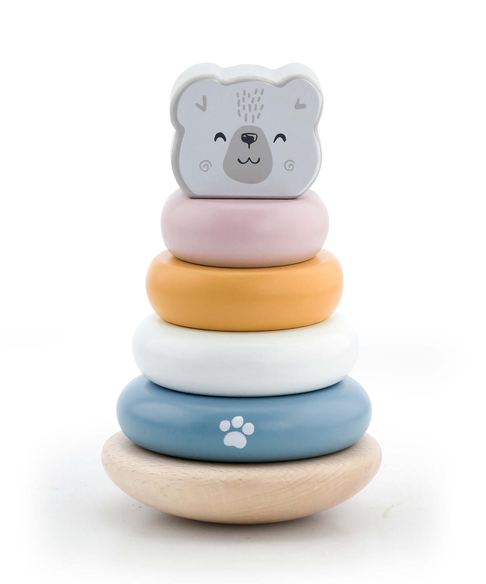 PolarB Colorful Wooden Tower Game with Dice, Family Stacking Game with 54 Beech Wood Blocks and 2 Dice, Educational Dexterity Game for Ages 3+