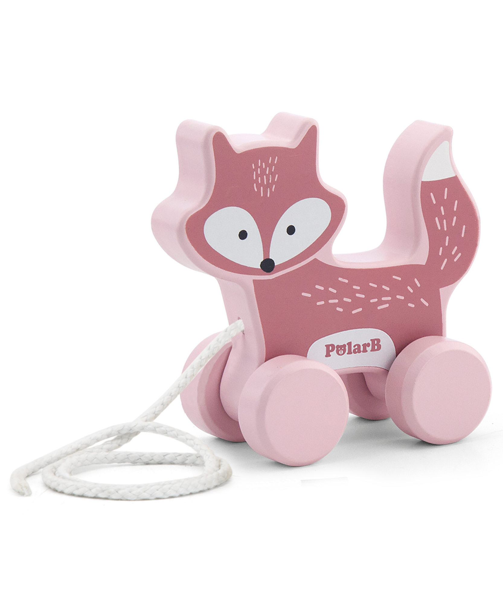 مجموعة ألعاب PolarB الخشبية على شكل ثعلب قابلة للسحب والتكديس، ألعاب تعليمية للأطفال الصغار للمشي والمهارات الحركية الدقيقة والتعرف على الألوان، للأعمار من 18 شهرًا فما فوق