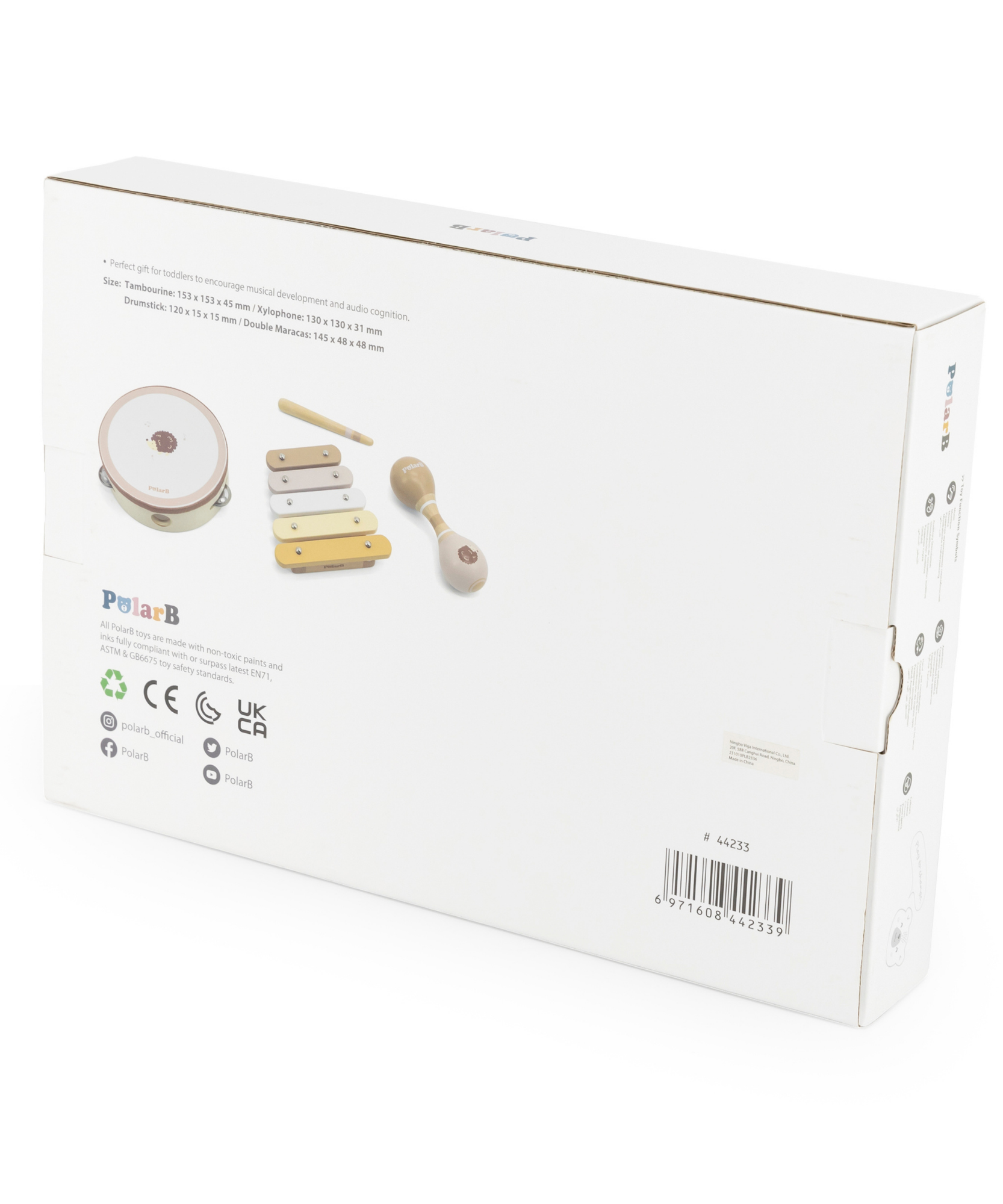 مجموعة موسيقى خشبية على شكل قنفذ من PolarB للأطفال الصغار، تتضمن الدف والماراكاس والإكسيليفون، مجموعة ألعاب الآلات الموسيقية للتعلم المبكر واللعب الإبداعي، من عمر 18 شهرًا فما فوق