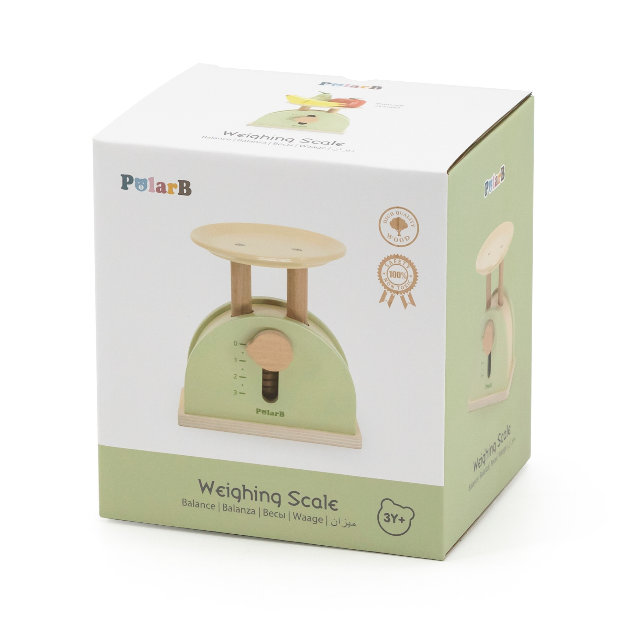 ميزان مطبخ خشبي من PolarB للأطفال، لعبة تعليمية تظاهرية لتقمص الأدوار، ومهارات الرياضيات ومفاهيم التوازن، مصنوعة من الخشب المتين، مناسبة للأعمار من 3 سنوات فما فوق