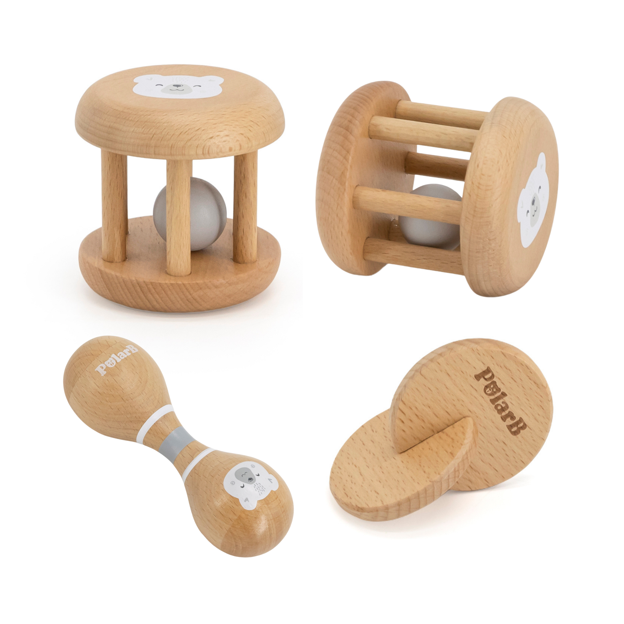 صندوق PolarB FSC Grow-with-Me Sensory Seekers، مجموعة ألعاب حسية مستوحاة من مونتيسوري للأطفال من عمر 0 إلى 6 أشهر، تتضمن بطاقات عالية التباين، ومرآة، وماراكاس، وخشخيشة، وأقراص، وكرات ذات ملمس مميز