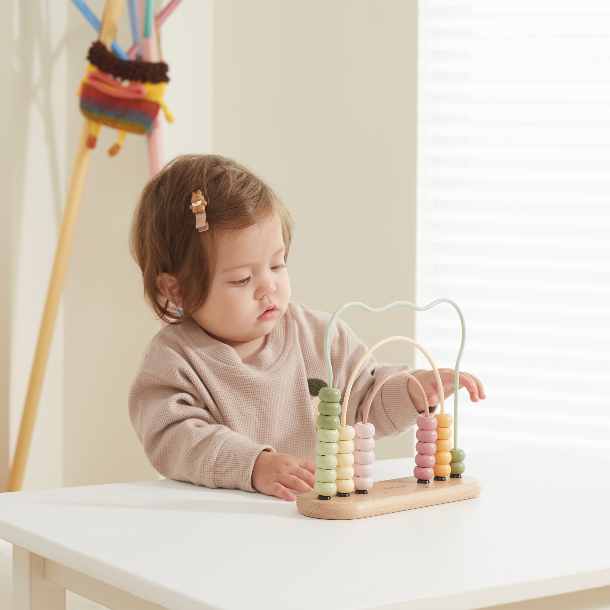 لعبة العد الخشبية PolarB My First Numbers، تصميم دب، للأطفال الصغار، لعبة تعليمية للرياضيات من عمر 12 شهرًا فما فوق