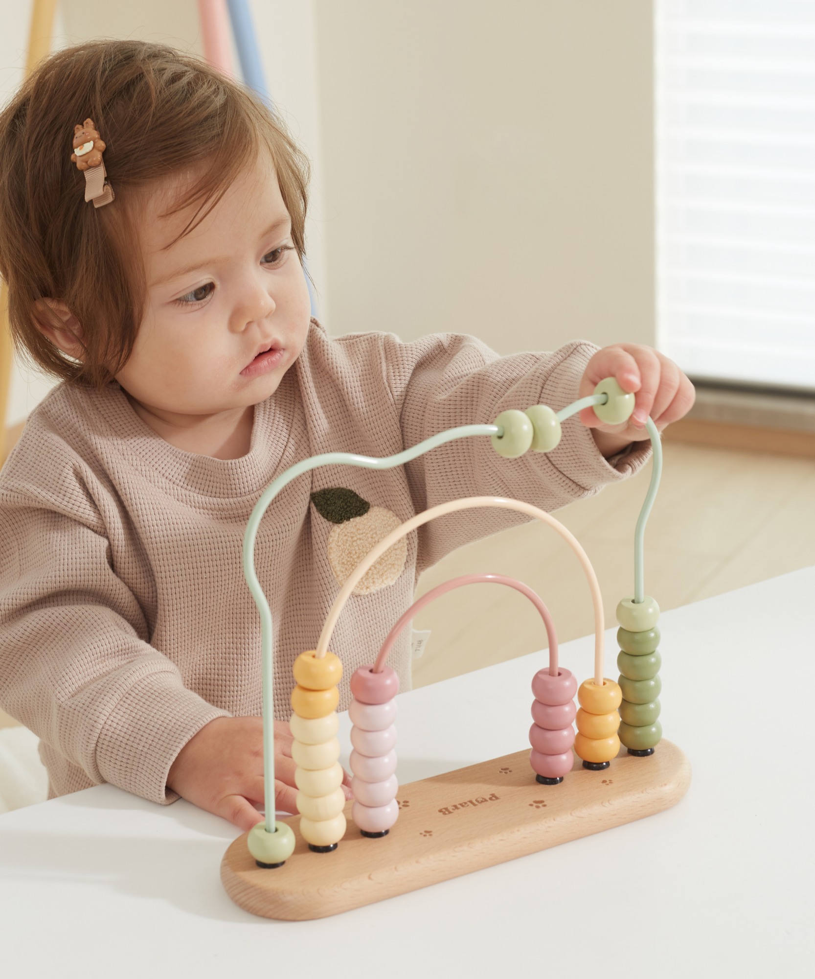 لعبة العد الخشبية PolarB My First Numbers، تصميم دب، للأطفال الصغار، لعبة تعليمية للرياضيات من عمر 12 شهرًا فما فوق