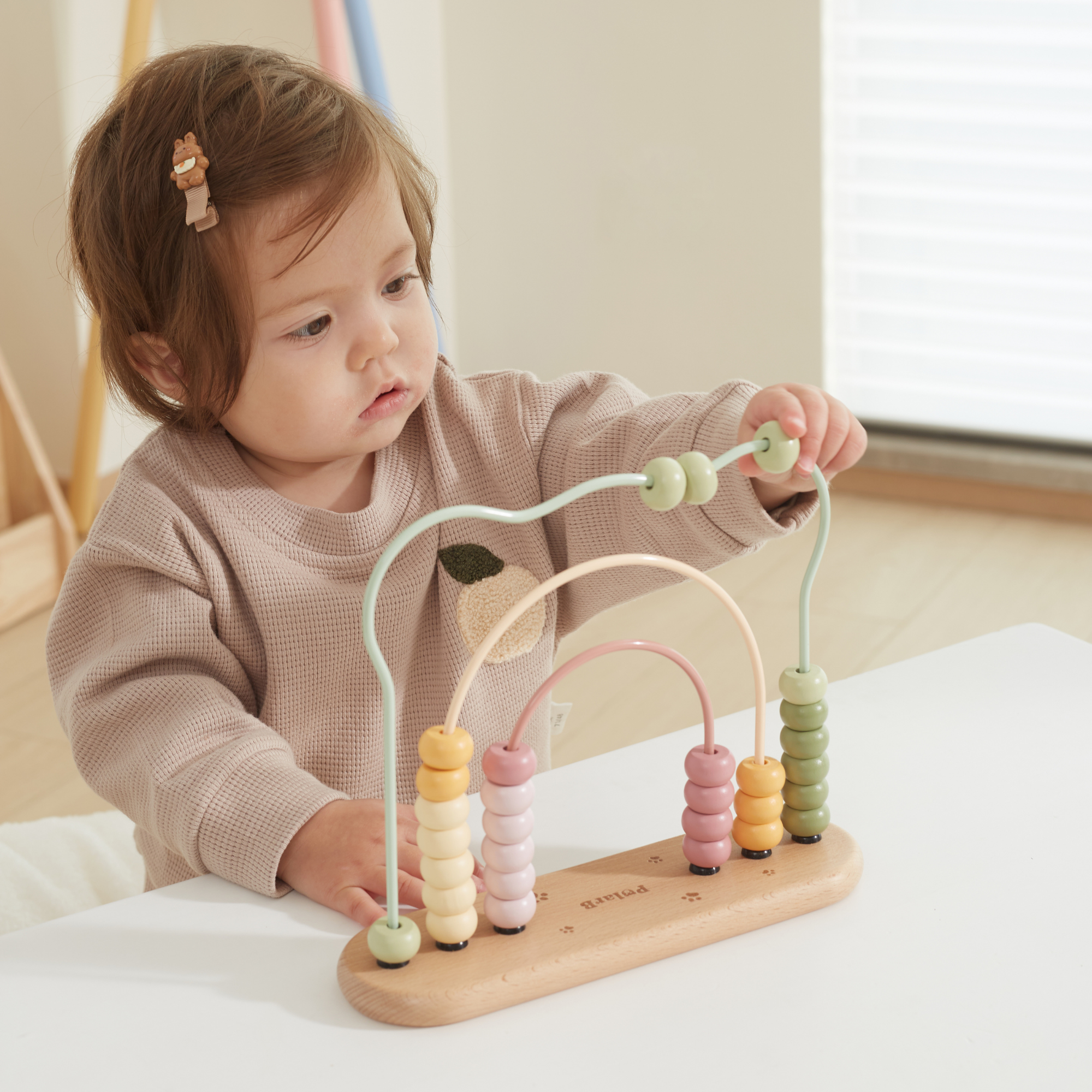 لعبة العد الخشبية PolarB My First Numbers، تصميم دب، للأطفال الصغار، لعبة تعليمية للرياضيات من عمر 12 شهرًا فما فوق