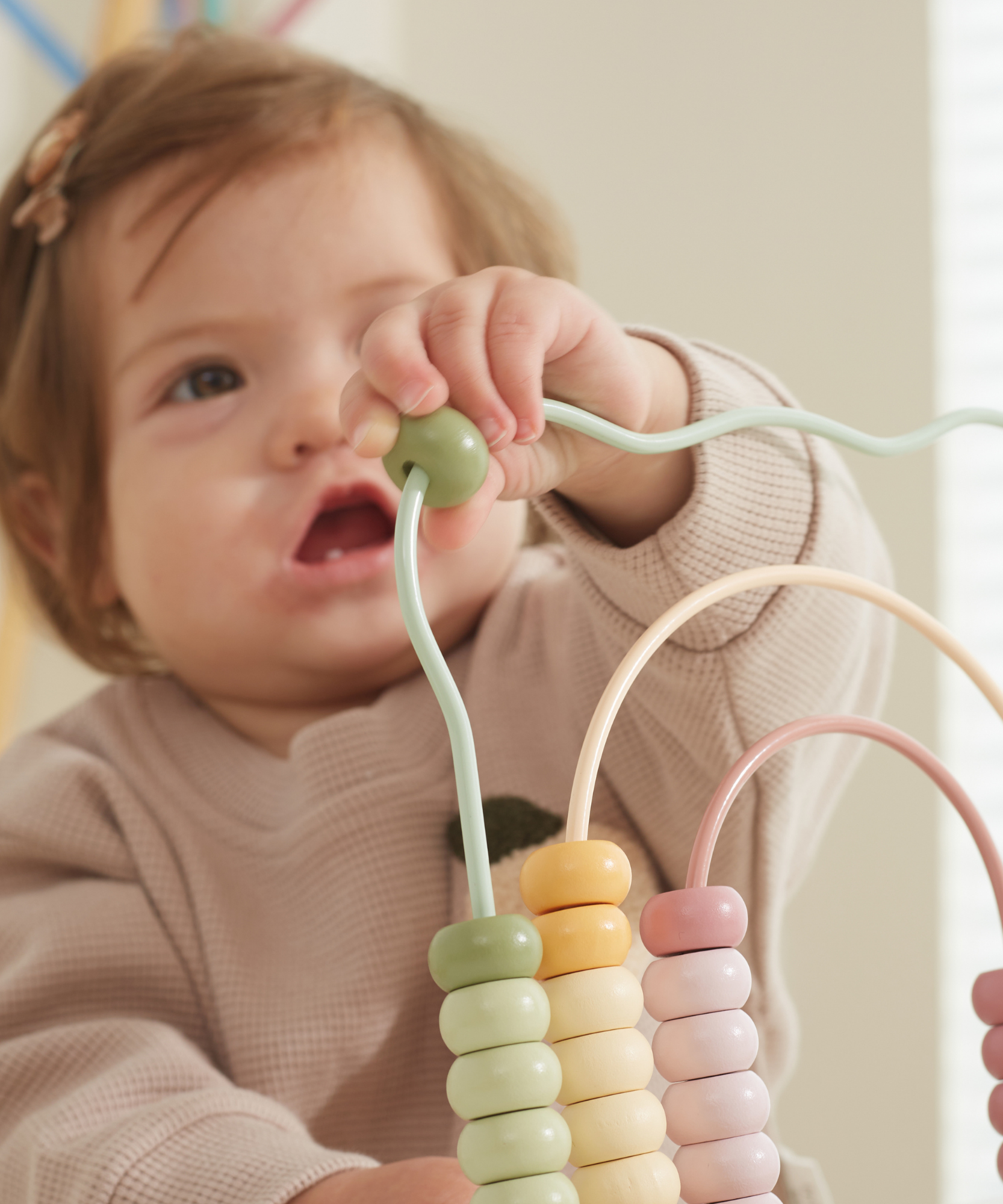 لعبة العد الخشبية PolarB My First Numbers، تصميم دب، للأطفال الصغار، لعبة تعليمية للرياضيات من عمر 12 شهرًا فما فوق