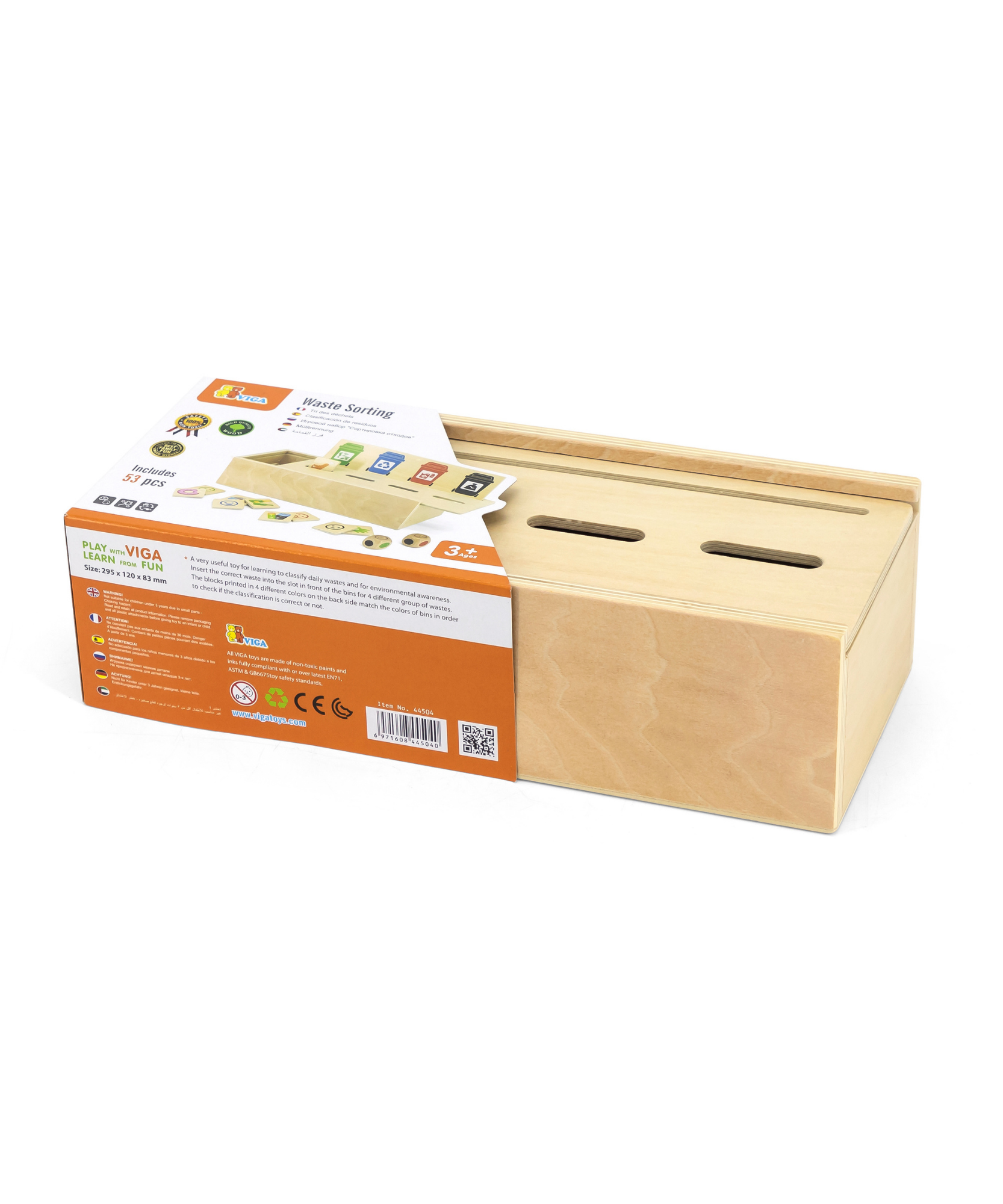 Viga Wooden Waste Sorting Toy, Montessori Educational Recycling Game, Develops Concentration, Classification & Environmental Awareness, Eco-Friendly & Non-Toxic, for Boys & Girls Ages 3+