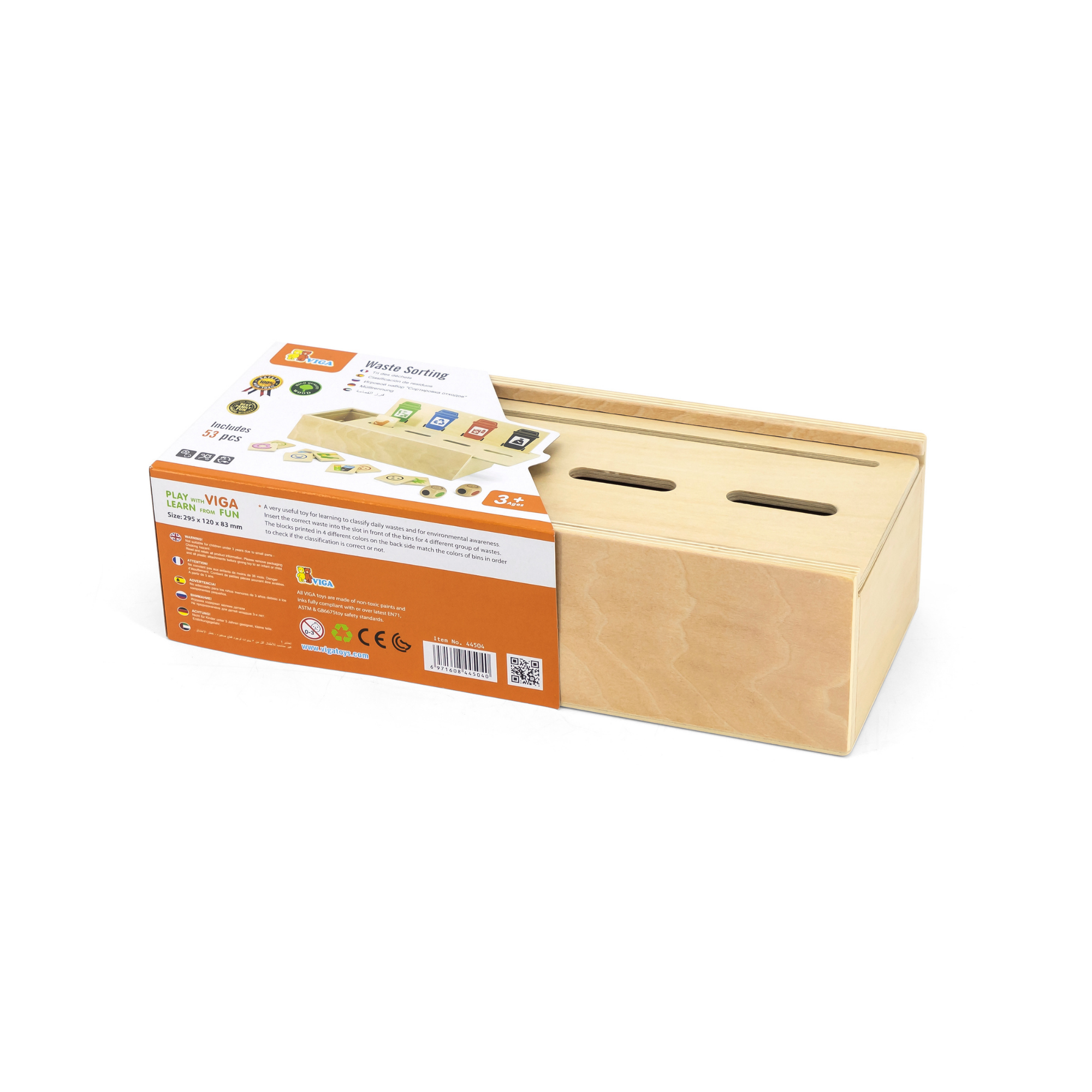 Viga Wooden Waste Sorting Toy, Montessori Educational Recycling Game, Develops Concentration, Classification & Environmental Awareness, Eco-Friendly & Non-Toxic, for Boys & Girls Ages 3+